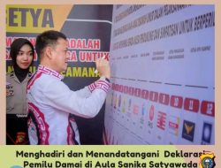 Penjabat Bupati Kampar Tandatangani Deklarasi Pemilu Damai Tertib Berlalu Lintas