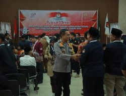 Sebanyak 164 Personil Polres Kampar dan BKO Brimob Polda Riau Amankan Rapat Pleno KPU