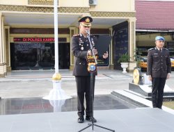 Upacara Hari Kebangkitan Nasional 2024 di Lapangan Apel Mapolres Kampar