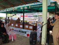 Tekan Angka Inflasi Daerah, Pj. Bupati Kampar Buka Gerakan Pangan Murah Di Desa Silam