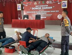 Ratusan Personel Polres Kampar Ikuti Donor Darah Jelang Hari Bhayangkara ke-78