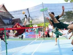 Turnamen Meriahkan HUT Radio Milik Pemkab Rohul, Sepak Takraw Kodim 0313/KPR Menang Atas Dinkes Rohul 