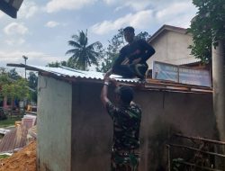 TMMD Kodim 0313/KPR Rehab MCK di Mushola Al-Mujahadah Tanjung Belit Selatan