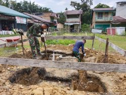 Satgas TMMD 121 Kodim 0313/KPR Bangun Tandon Air di Desa Gema Guna Lengkapi Sarana Air Bersih