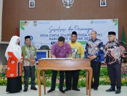 Wakili Pj Bupati Kampar, Suhermi Asisten II Resmi Resmi Buka Sosialisasi dan Pencanangan Desa Cinta Statistik
