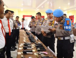 Polres Kampar Gelar Apel Pemeriksaan Senpi dan Amunisi, Tekankan Pentingnya Profesionalisme dan Kepatuhan dalam Penggunaan Senjata Api