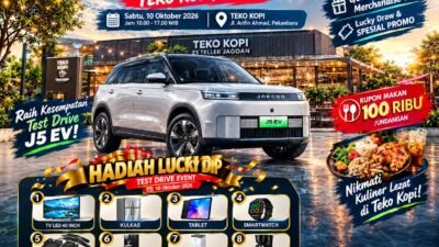 Coba JAECOO J5 EV Gratis di Pekanbaru, Ada Lucky Draw TV hingga Kulkas!
